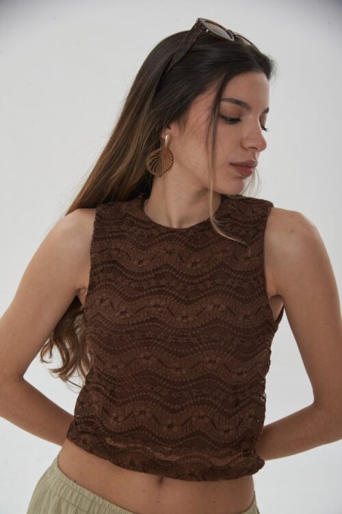Musculosa Anna Encaje Aruba - Corto